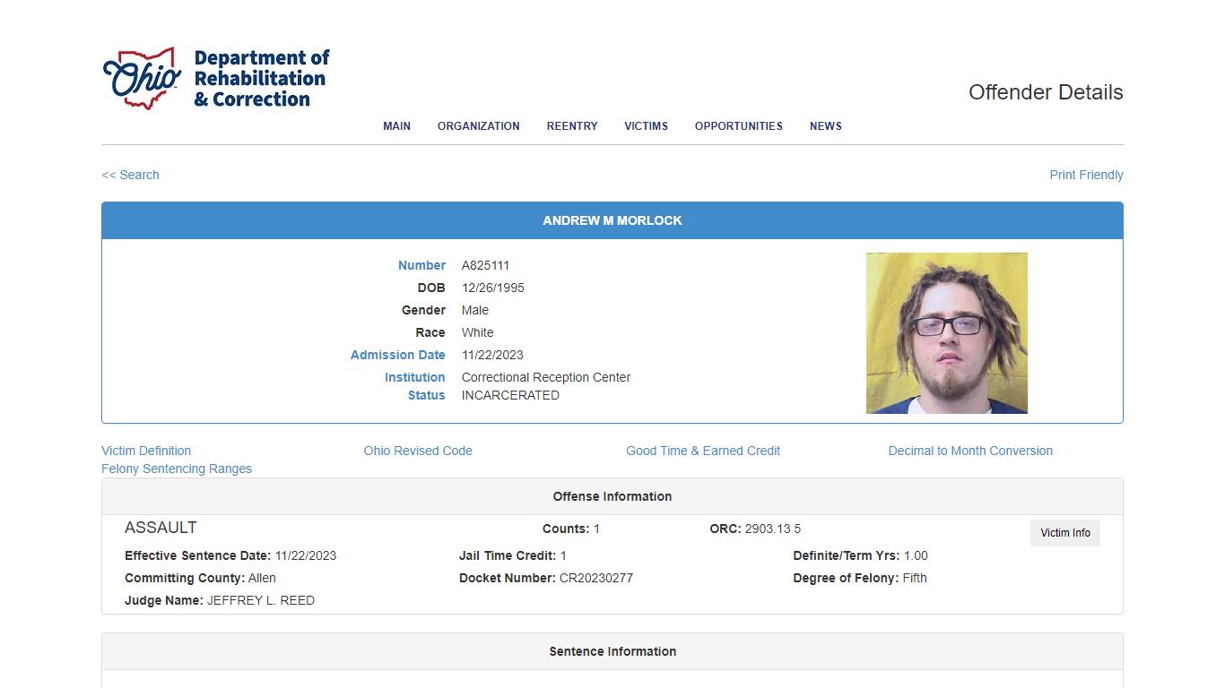 Offender Details - appgateway.drc.ohio.gov